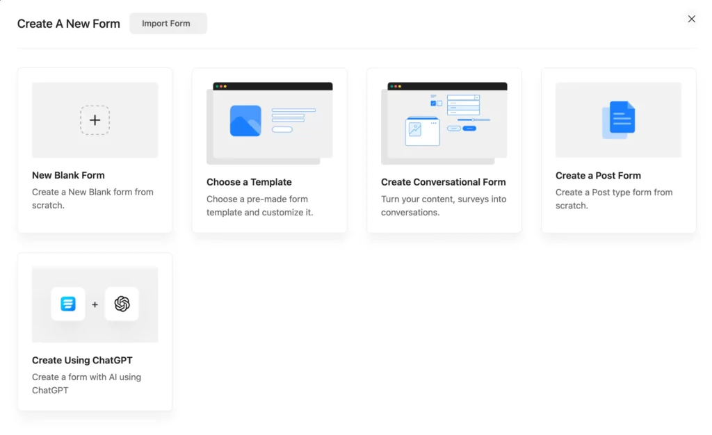 Creating form in Fluent Forms